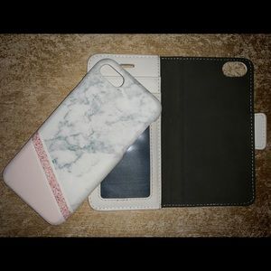 Pink Marble iPhone 7 Duo Wallet Case